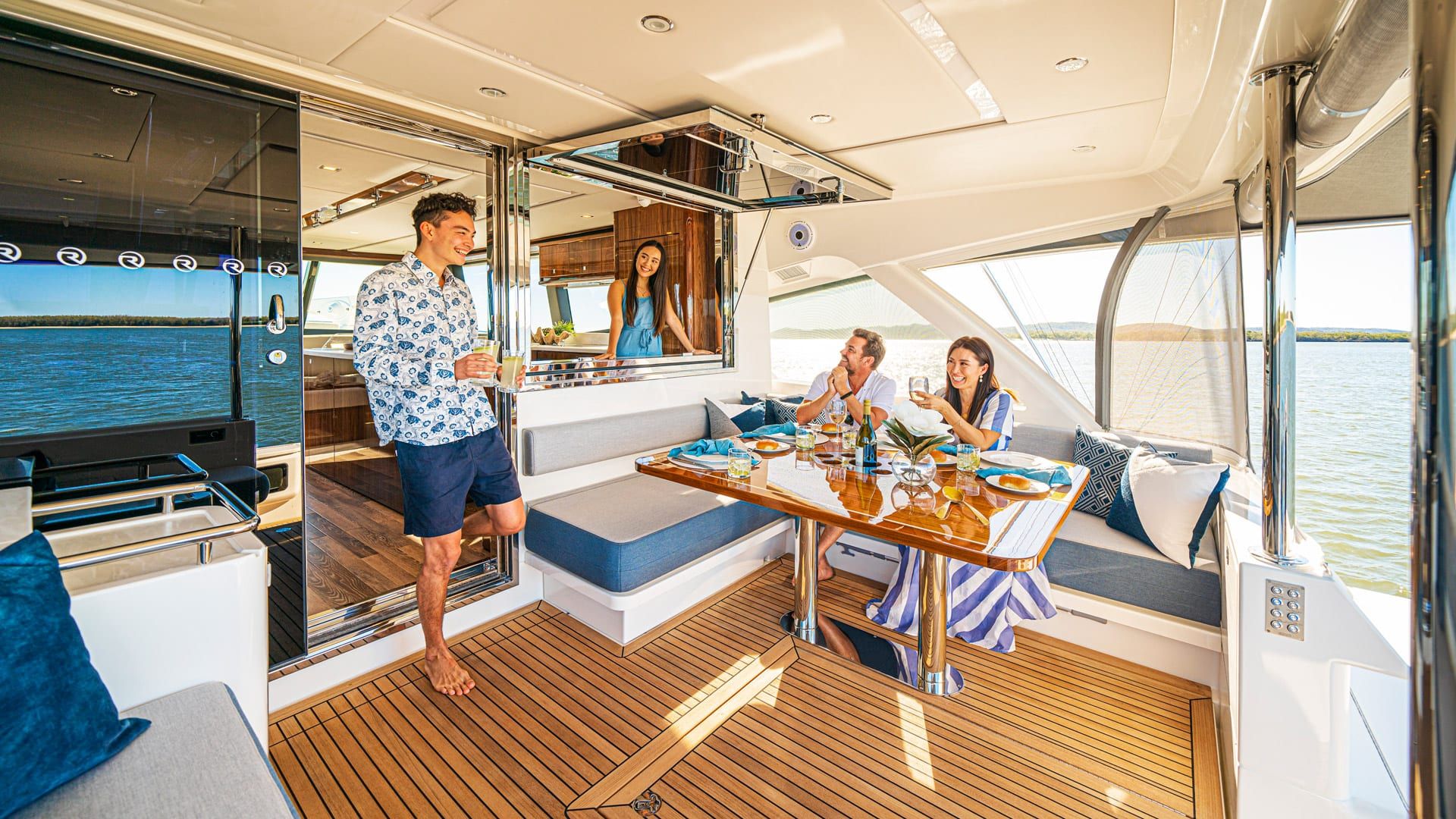 Yacht on water