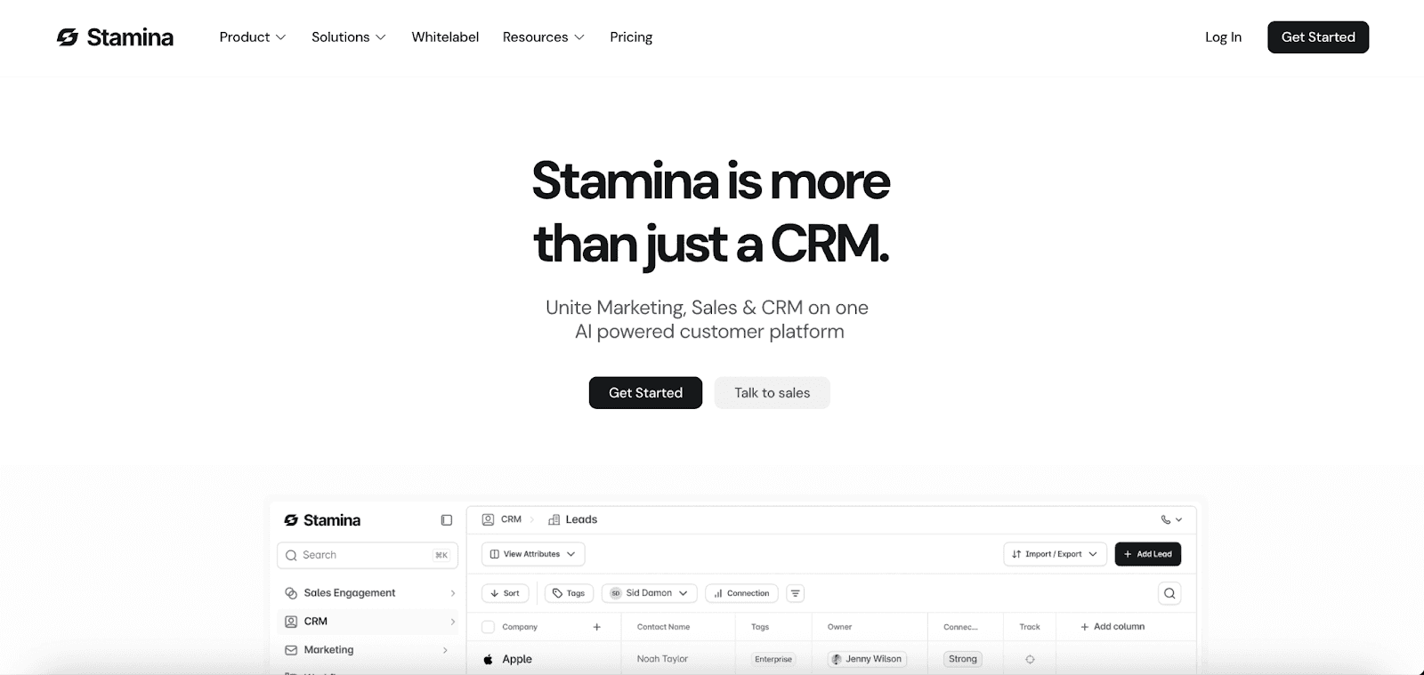 Stamina homepage