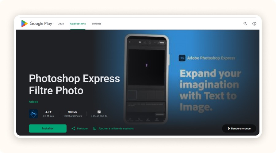 Photoshop Express app