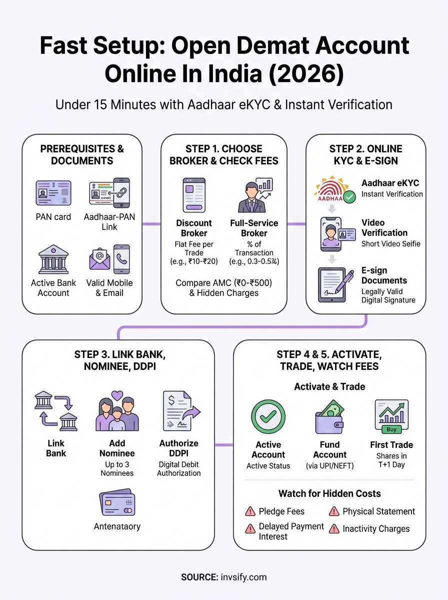 open demat account online infographic
