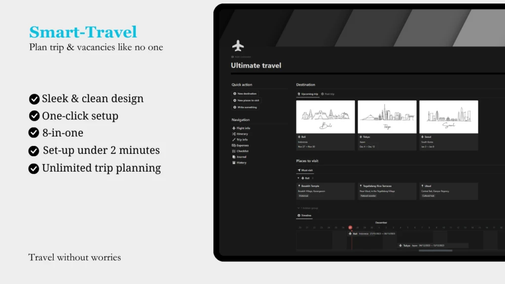 Free Notion Template Travel Planner