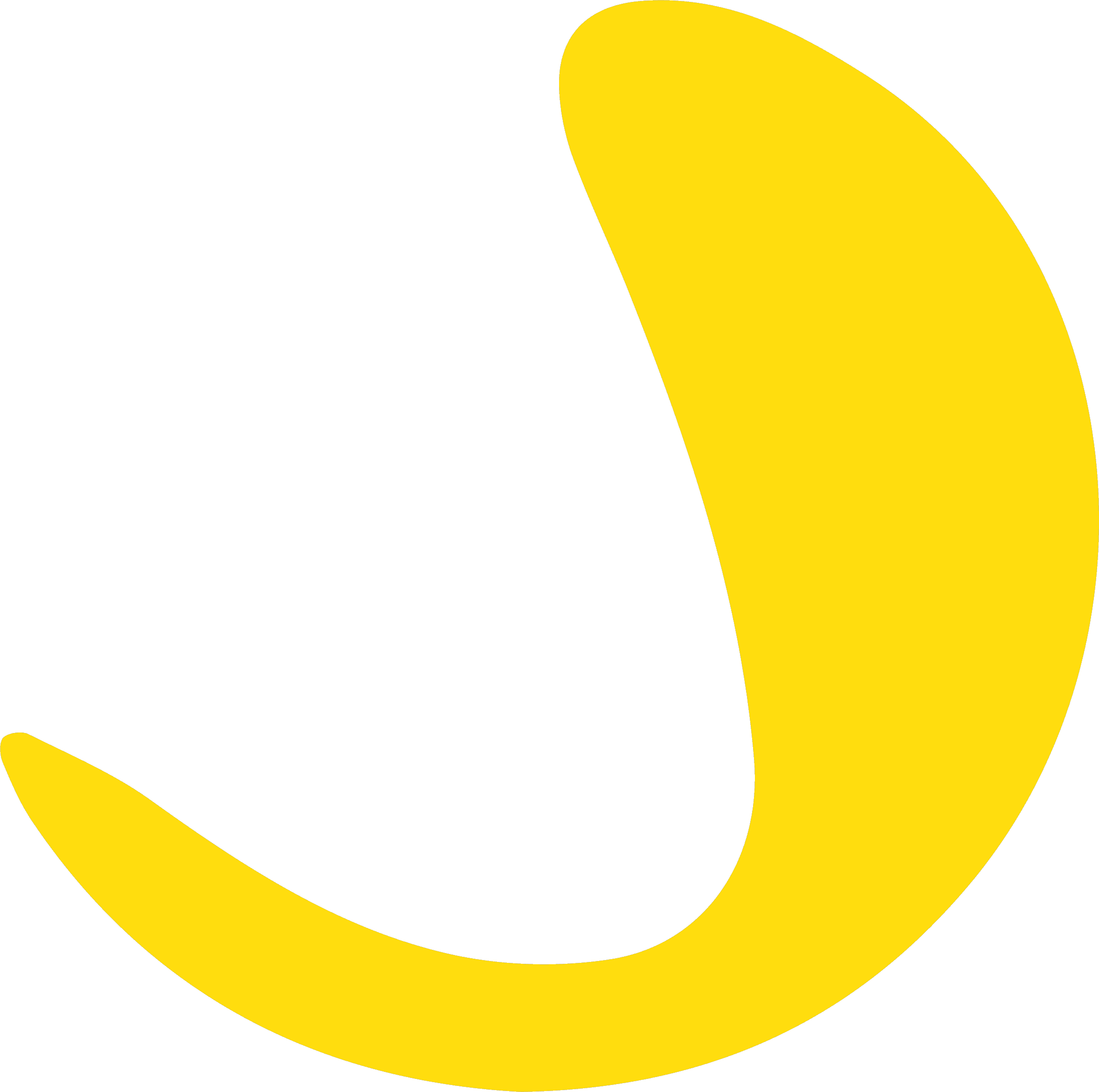 Ein gelber swoosh – das Logo der school of facilitating.