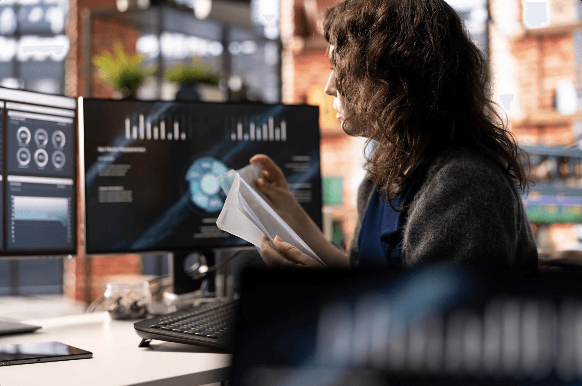 Girl Working with Digital Asset Management