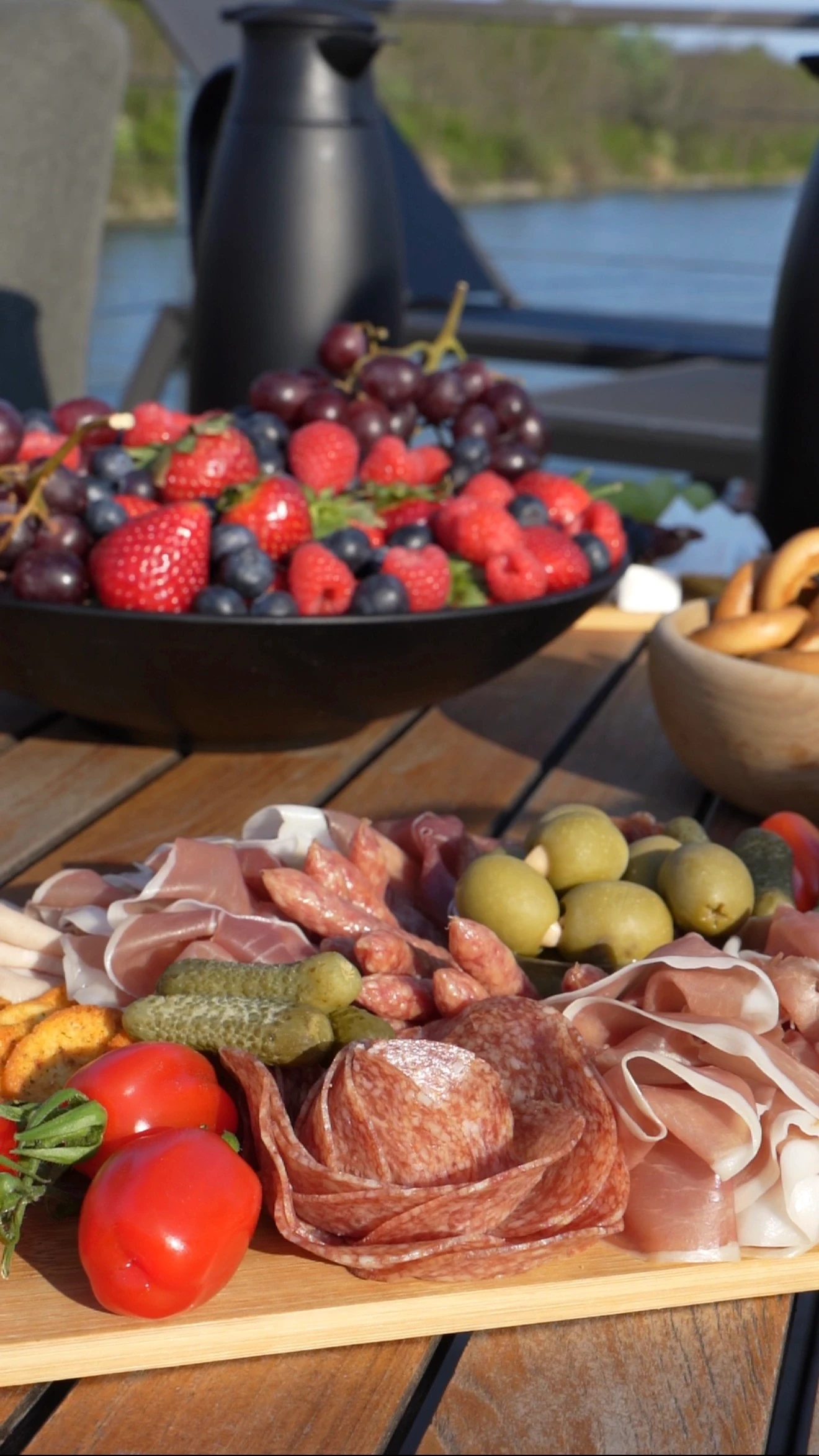 A plate of fresh, vibrant summer fruit.