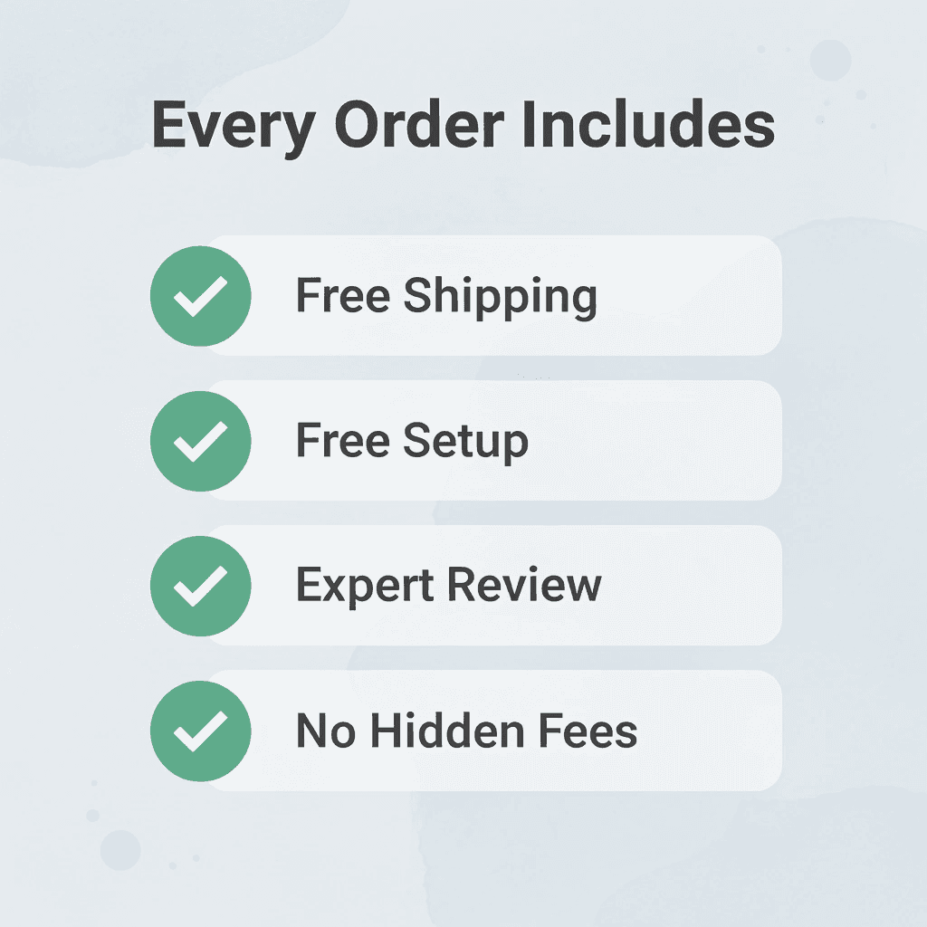  Checklist infographic showing what every custom shirt order includes