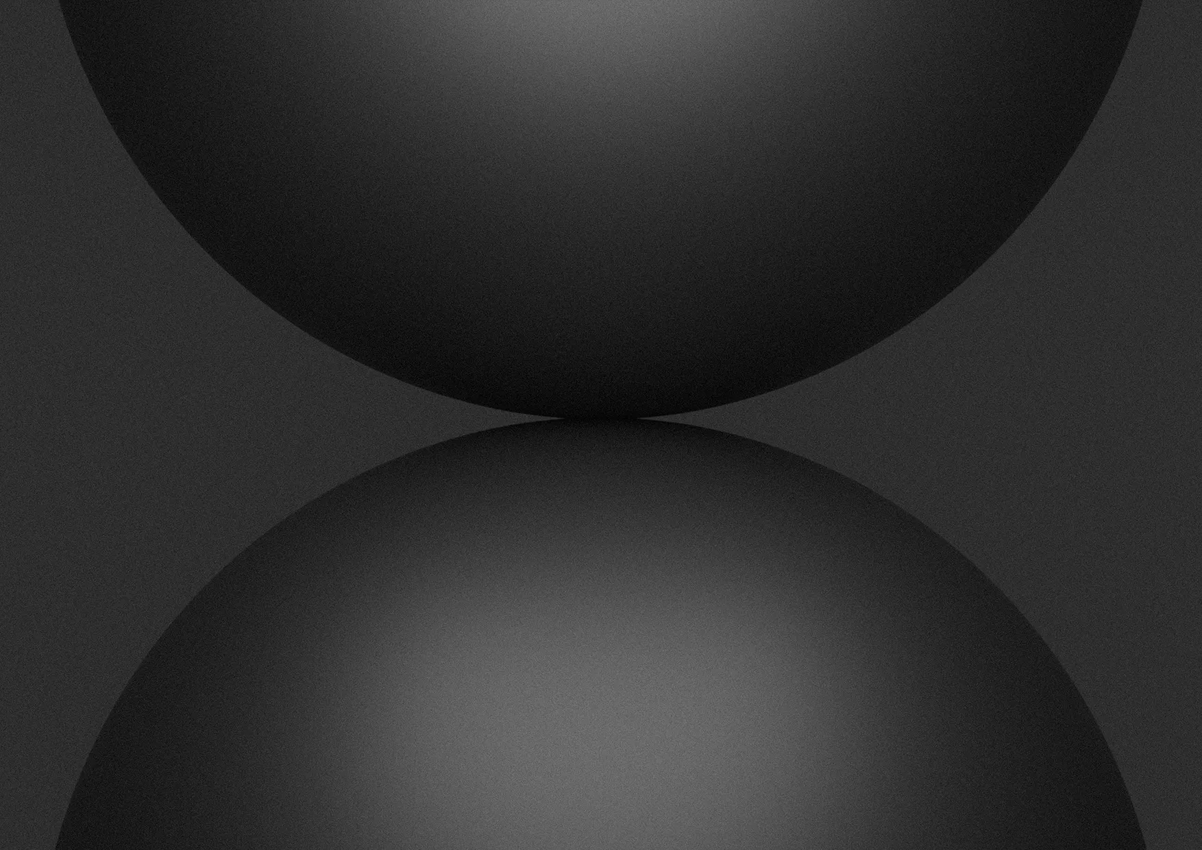 two black 3D spheres colliding