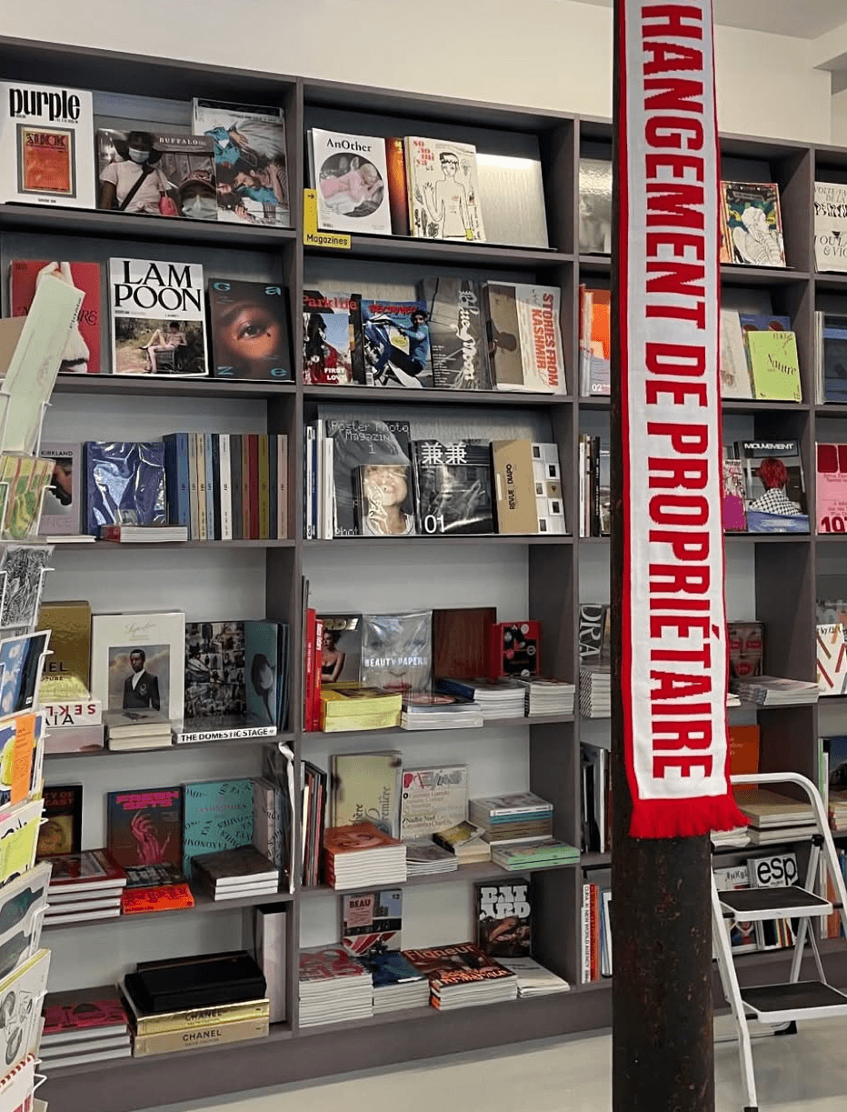 Shelves at Libraire Sans Titre in Paris.