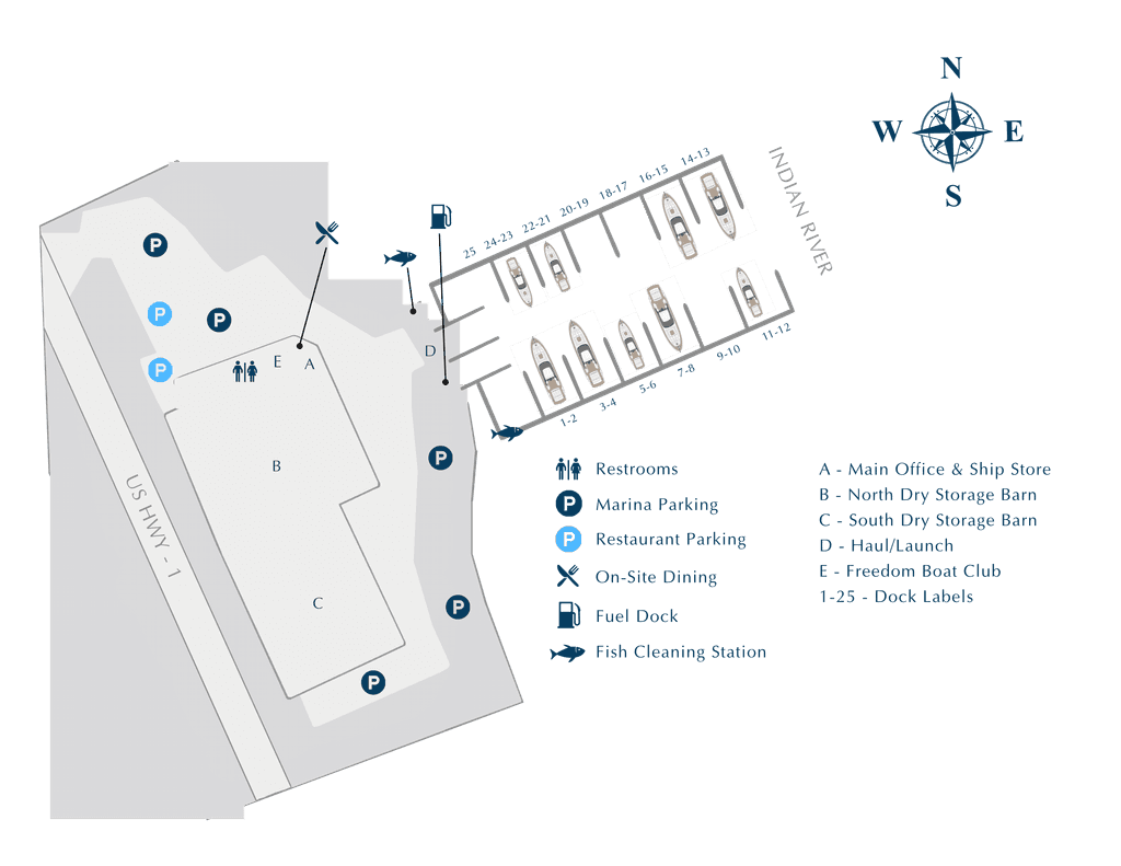 Map on Sebastian inlet marina