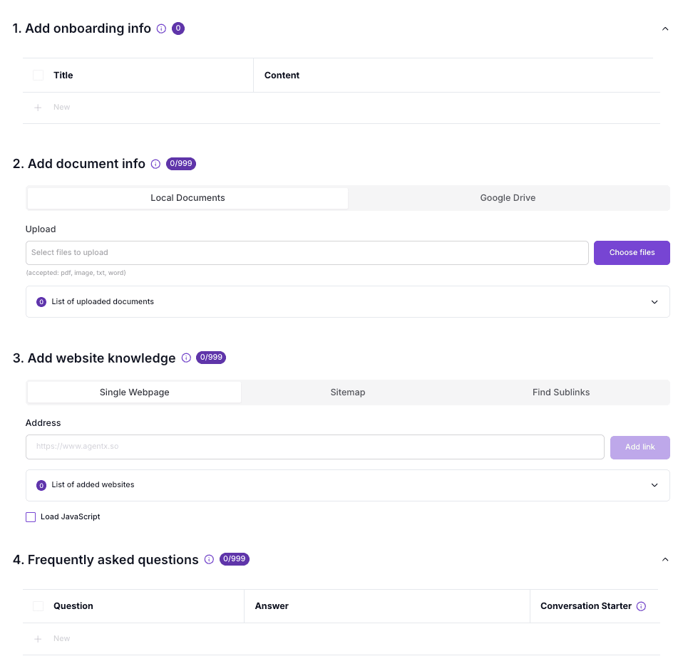 AgentX knowledge base