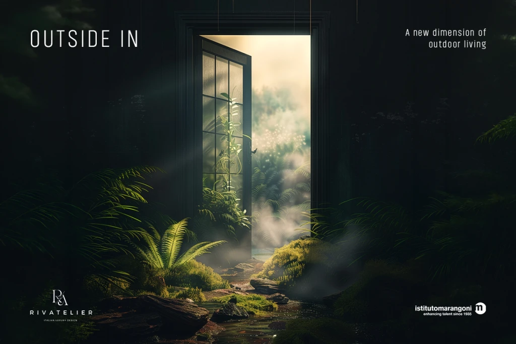 Contemporary italian luxury living room by Riva, with handmade italian furniture, modern sofas and artistic design in a cityscape setting.