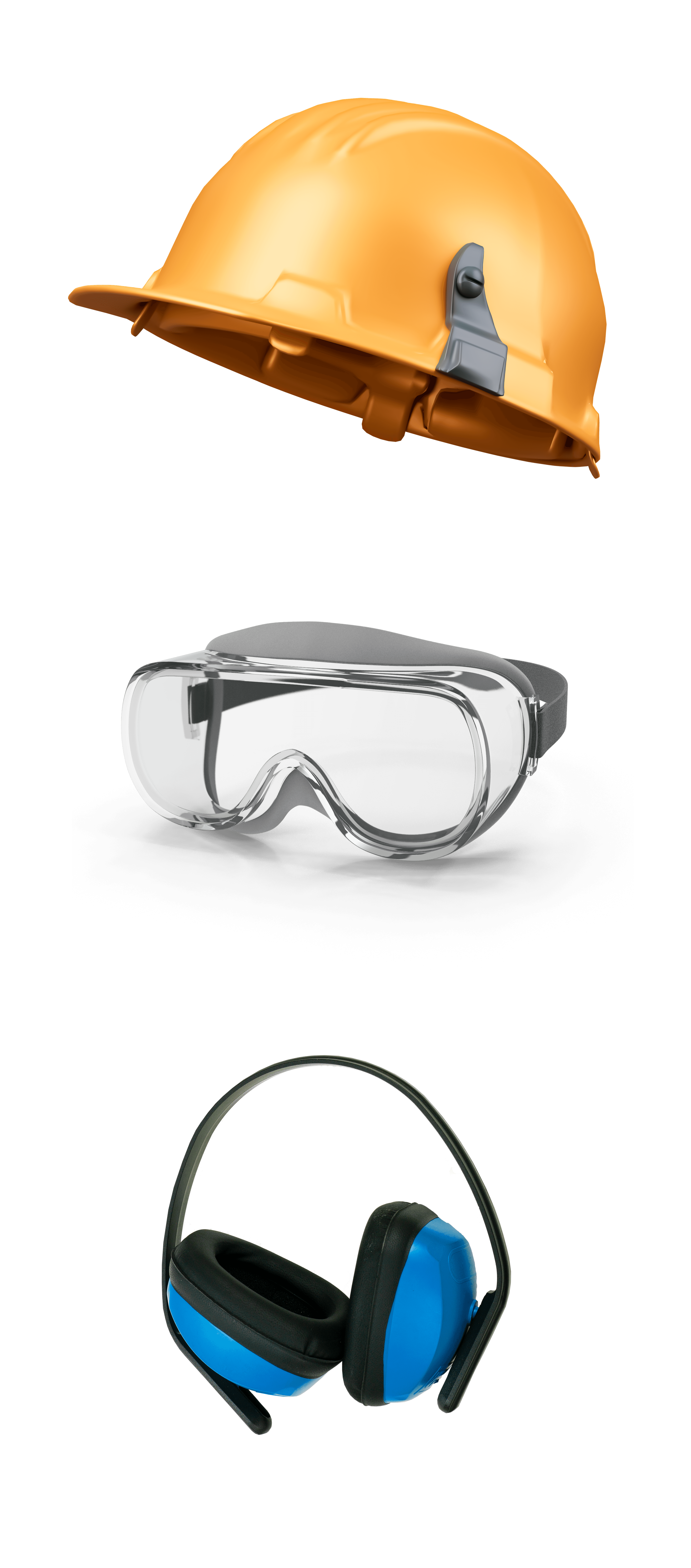 Equipamentos de Proteção individual : Capacete, óculos e protetor auricular