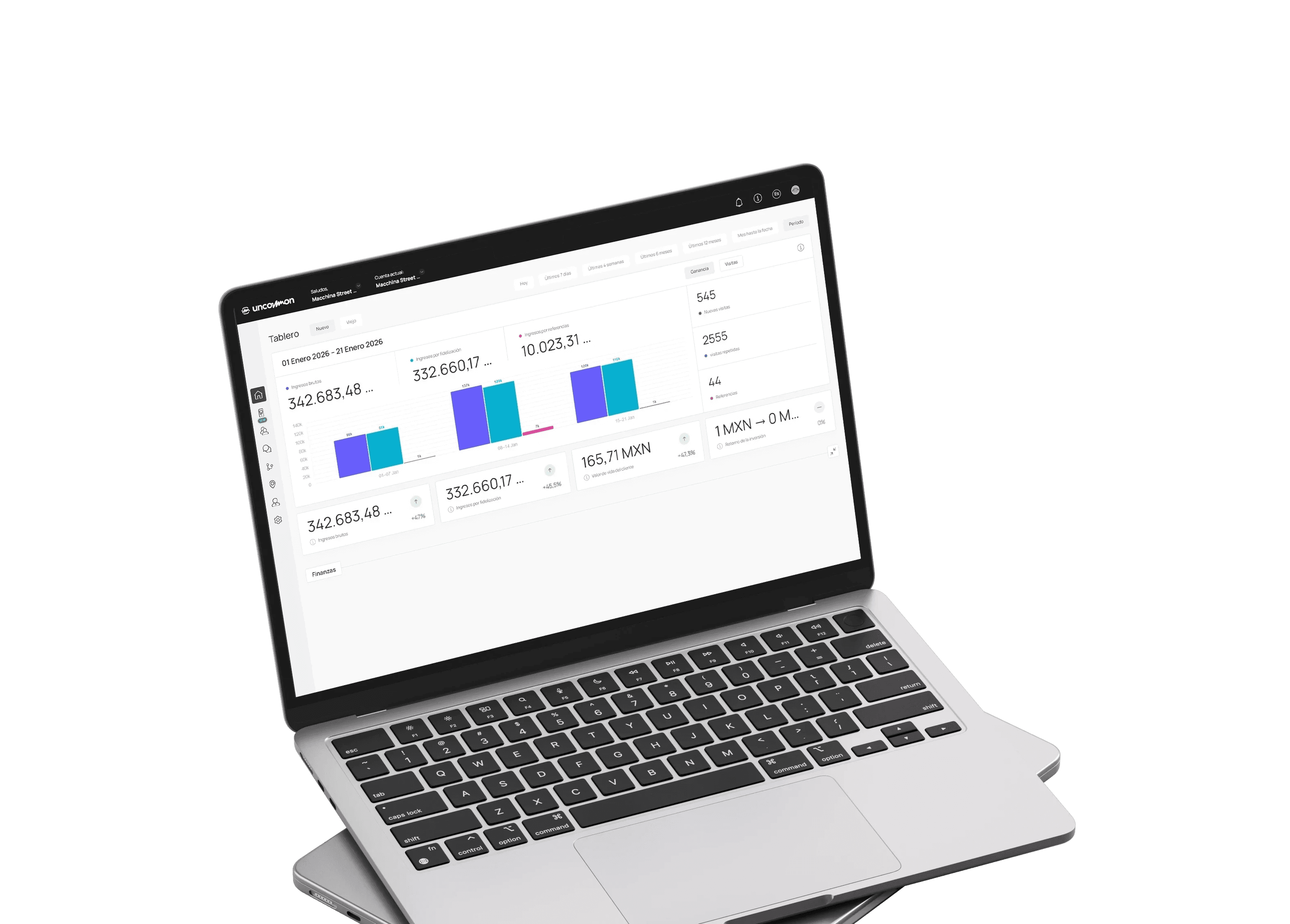 Dashboard de programa de lealtad para restaurantes — Uncommmon