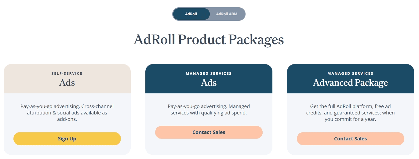 AdRoll's  pricing