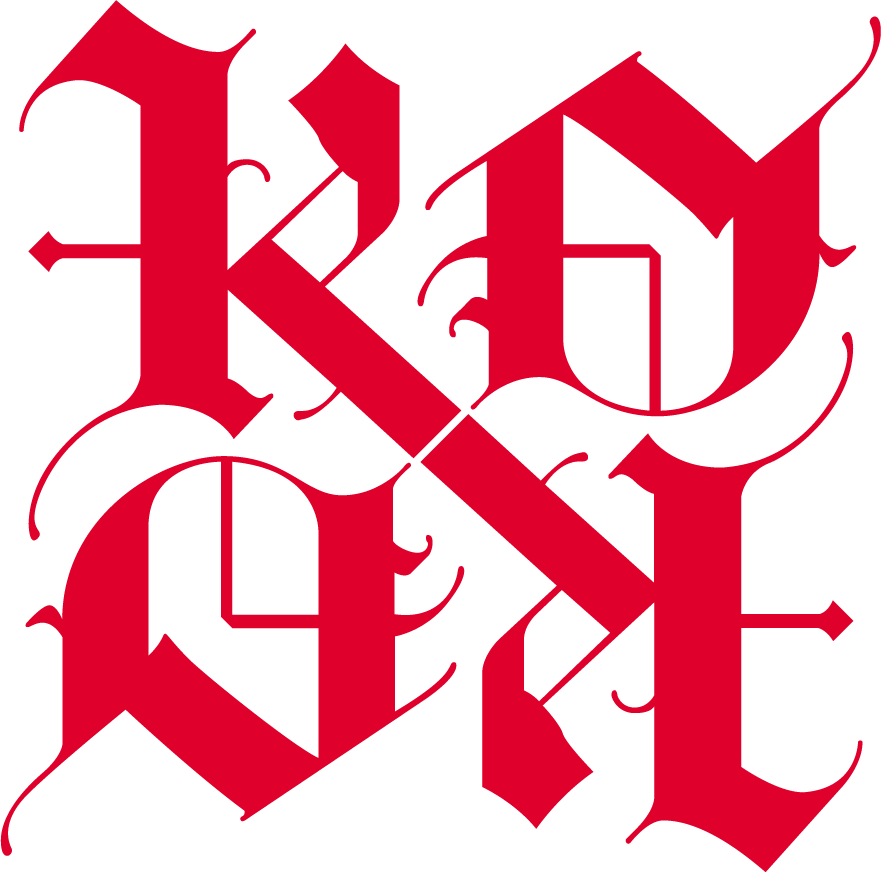 Ambigrama KD em estilo gótico, identidade visual. Kayo Dante.