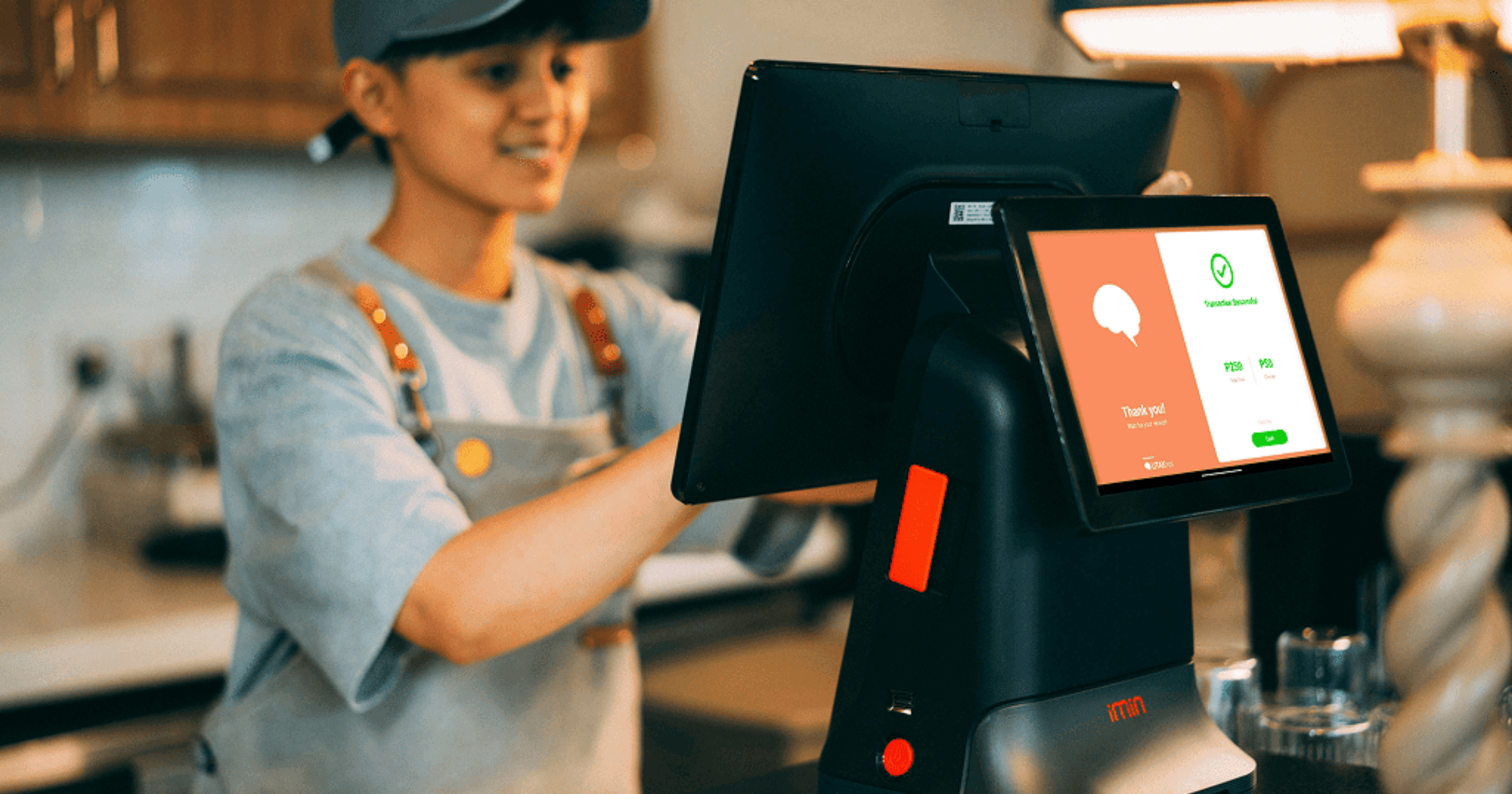 A staff using UTAK's pos system.