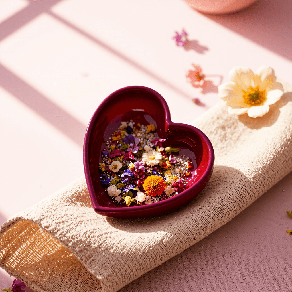 product photography of heart-shaped decorative dish