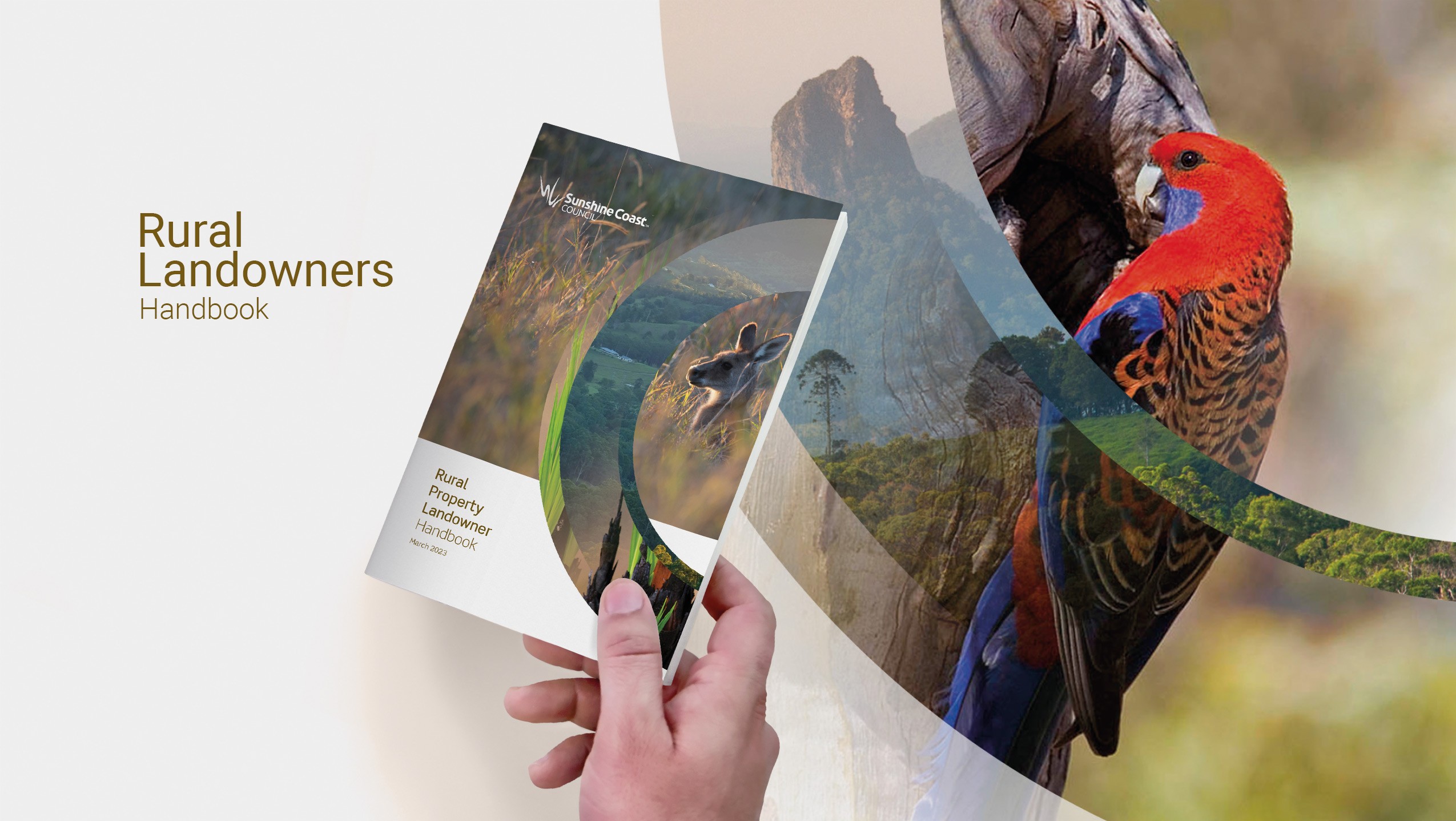 The Sunshine Coast Council's Rural Property Landowner Handbook, a comprehensive guide outlining local regulations, responsibilities, and management resources for rural property owners covering topics like weed control, bushfire preparedness, vegetation clearing, and water management.