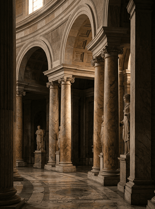 римская колоннада и классическая архитектура без людей