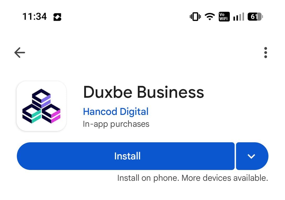 ERP mobile app installation screen for business management software.