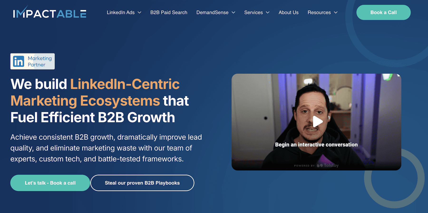 Impactable home page screenshot