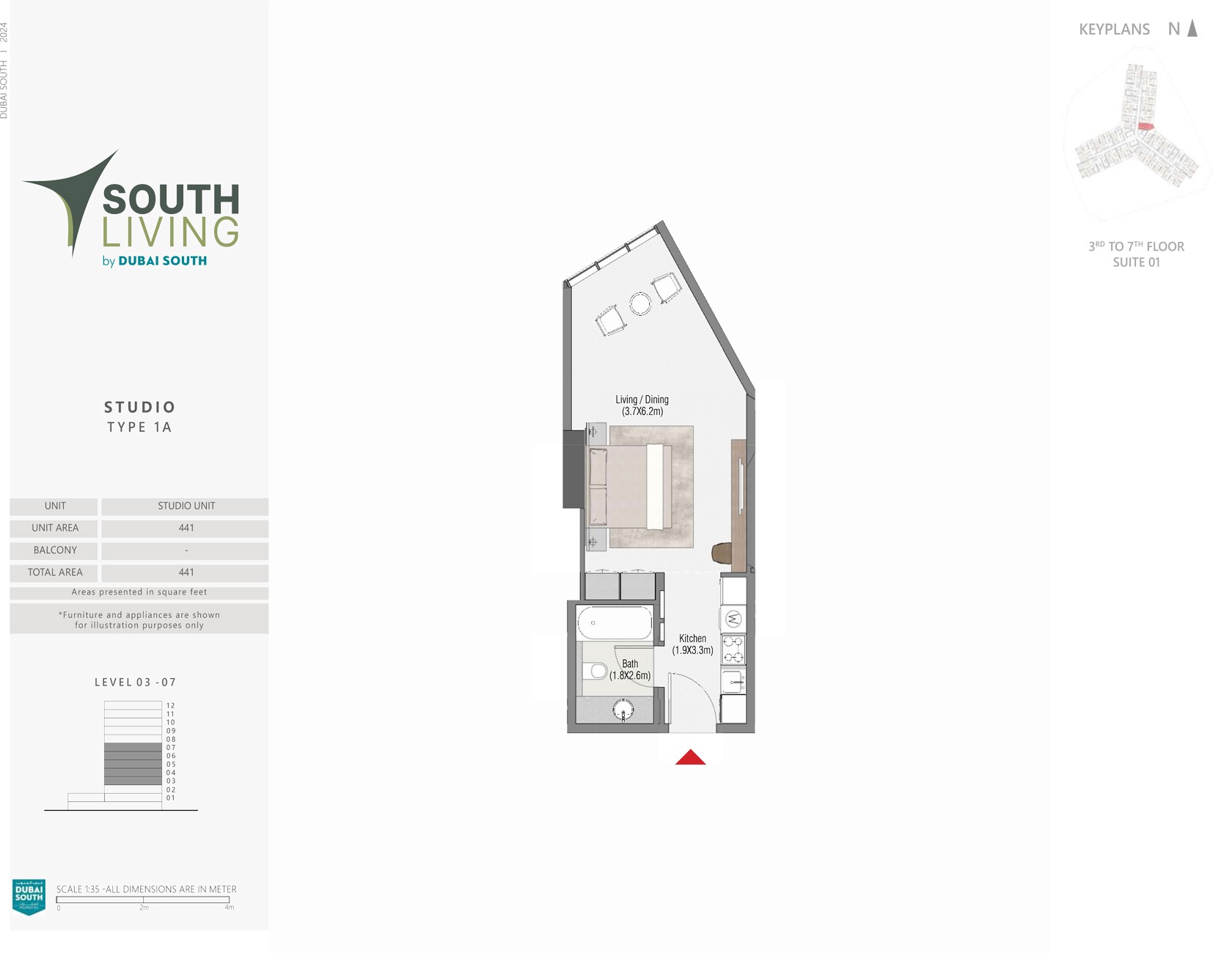 South Living at Dubai South Floor Plan Studio