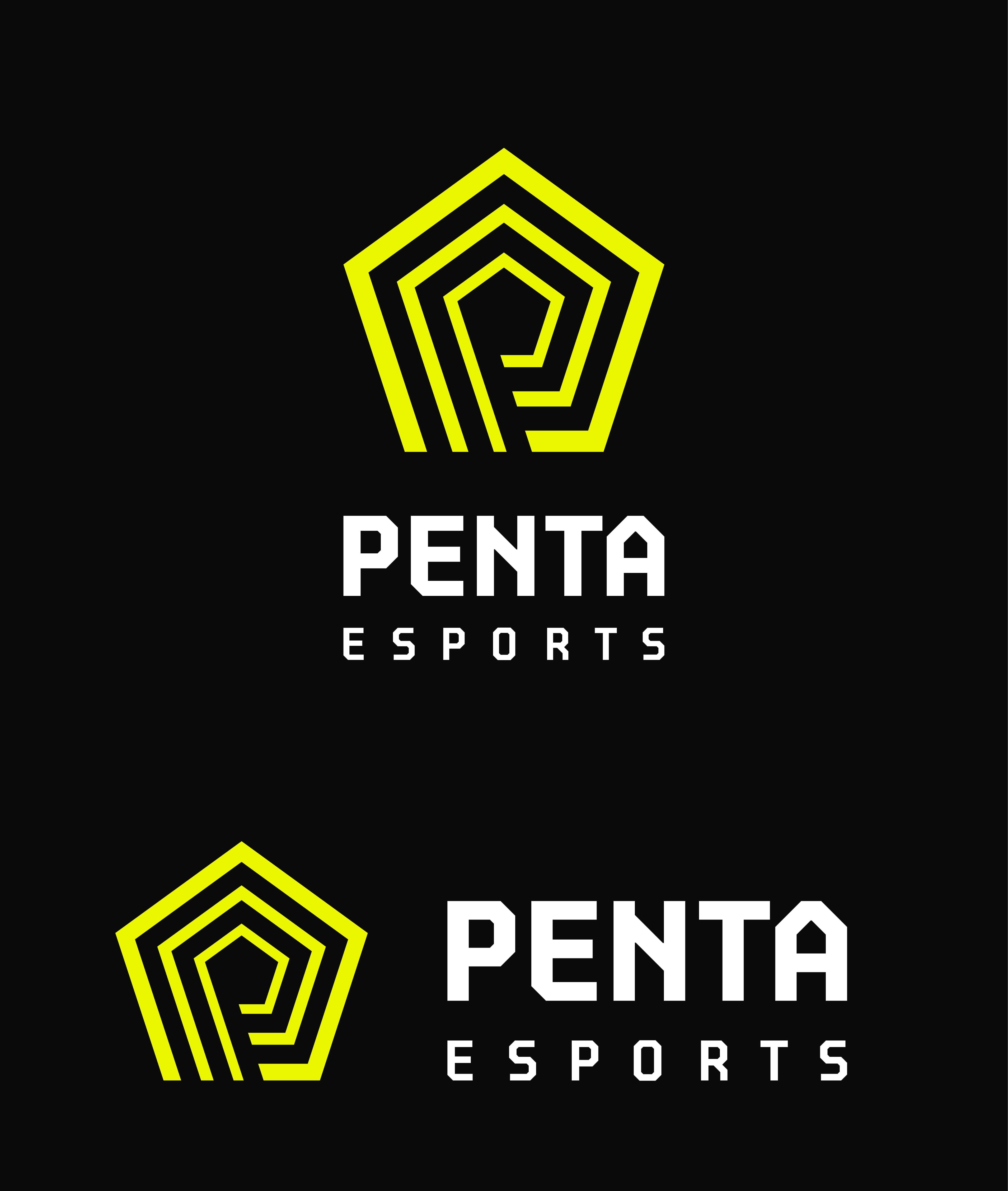 Penta Esports brand logo designed by BMEG, featuring a modern "P" integrated with the number 5 and a circular radar device symbolizing gamer focus, set against a high-tech gaming aesthetic.