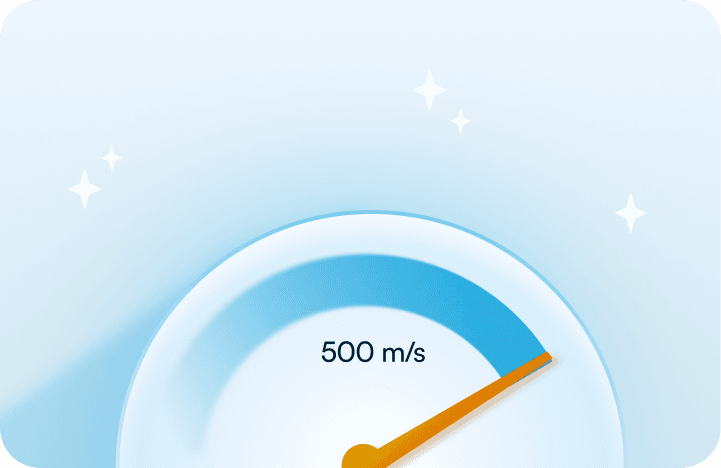 Speedometer showing 500 m/s