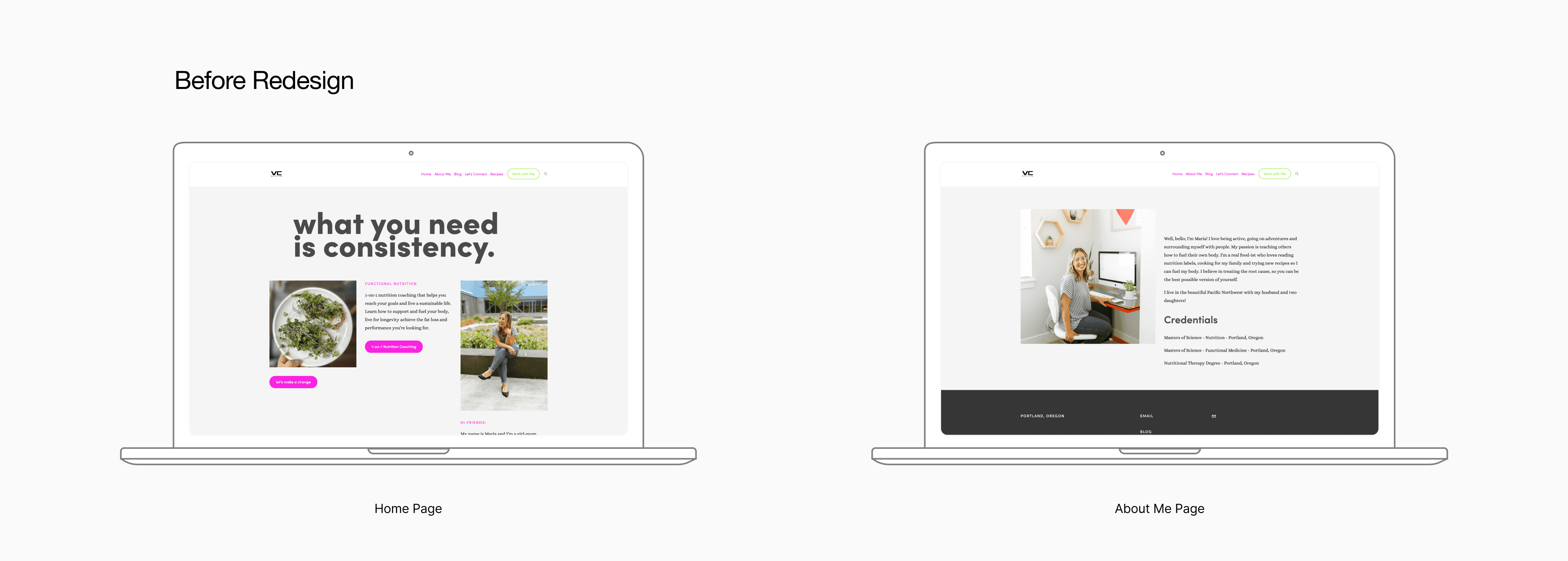 Task flow diagram for booking a nutrition session on the VC Nutrition website