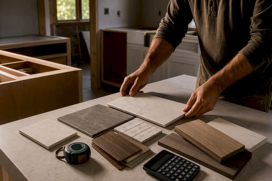 Renovation materials arranged for budget planning
