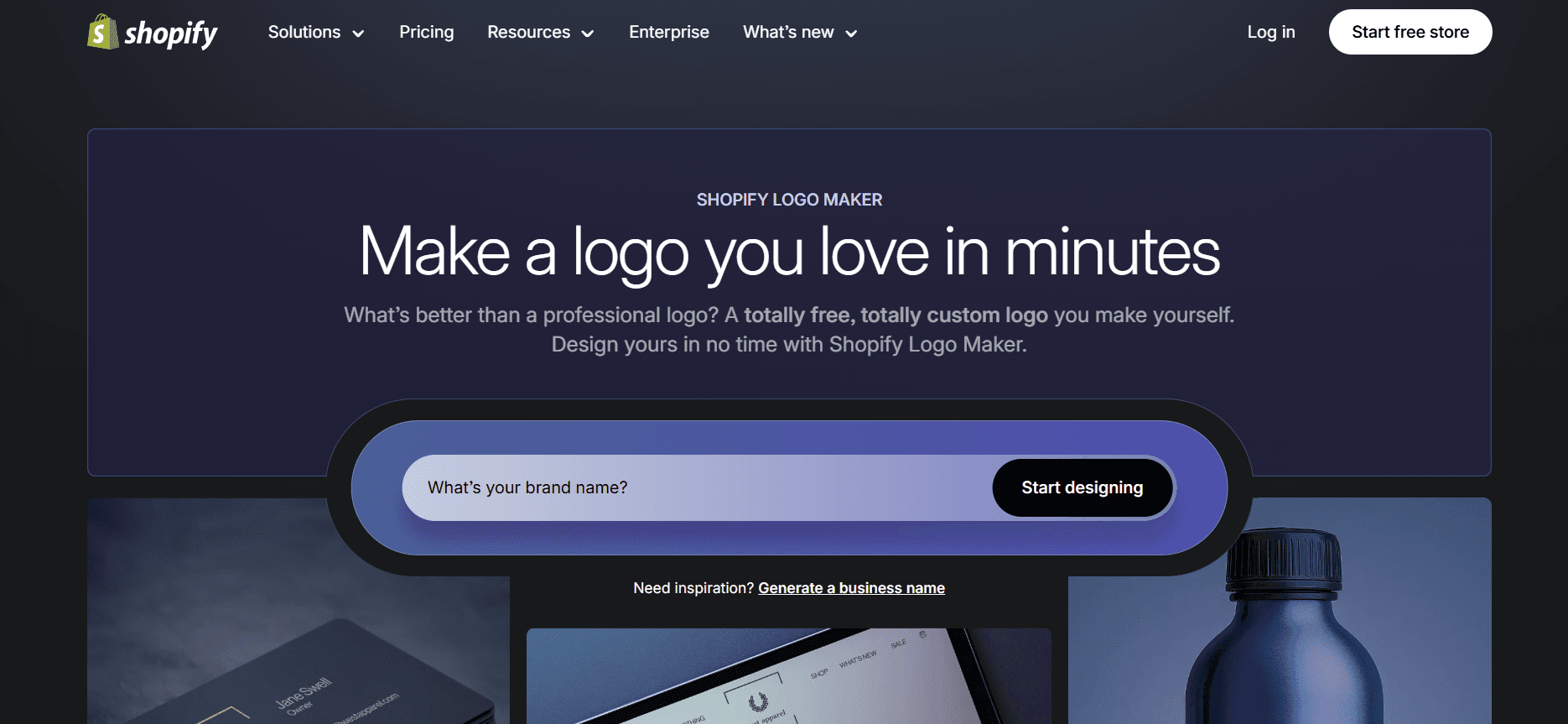 Shopify Hatchful’s homepage