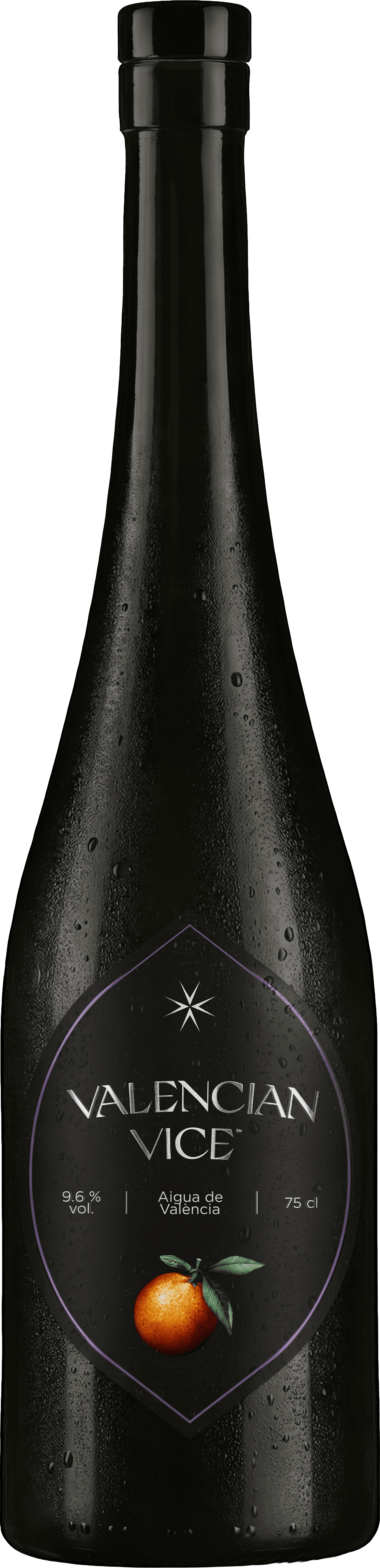 A premium bottle of Valencian Vice, an exclusive alcoholic cocktail inspired by the authentic Agua de Valencia tradition.