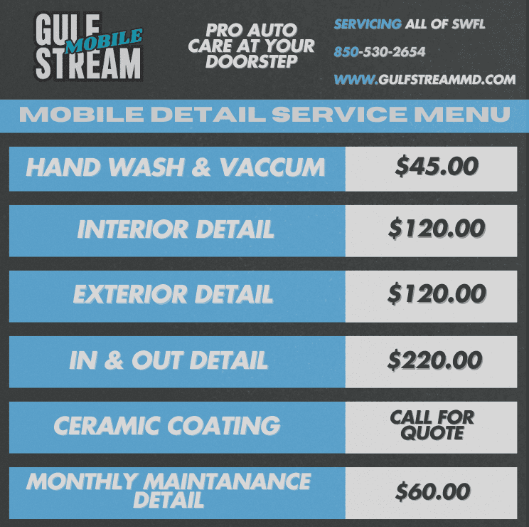 gulfstream mobile detailing picturee of an interior of a freshly detailed jaguar coupe with red interior seats and fresh leather seats