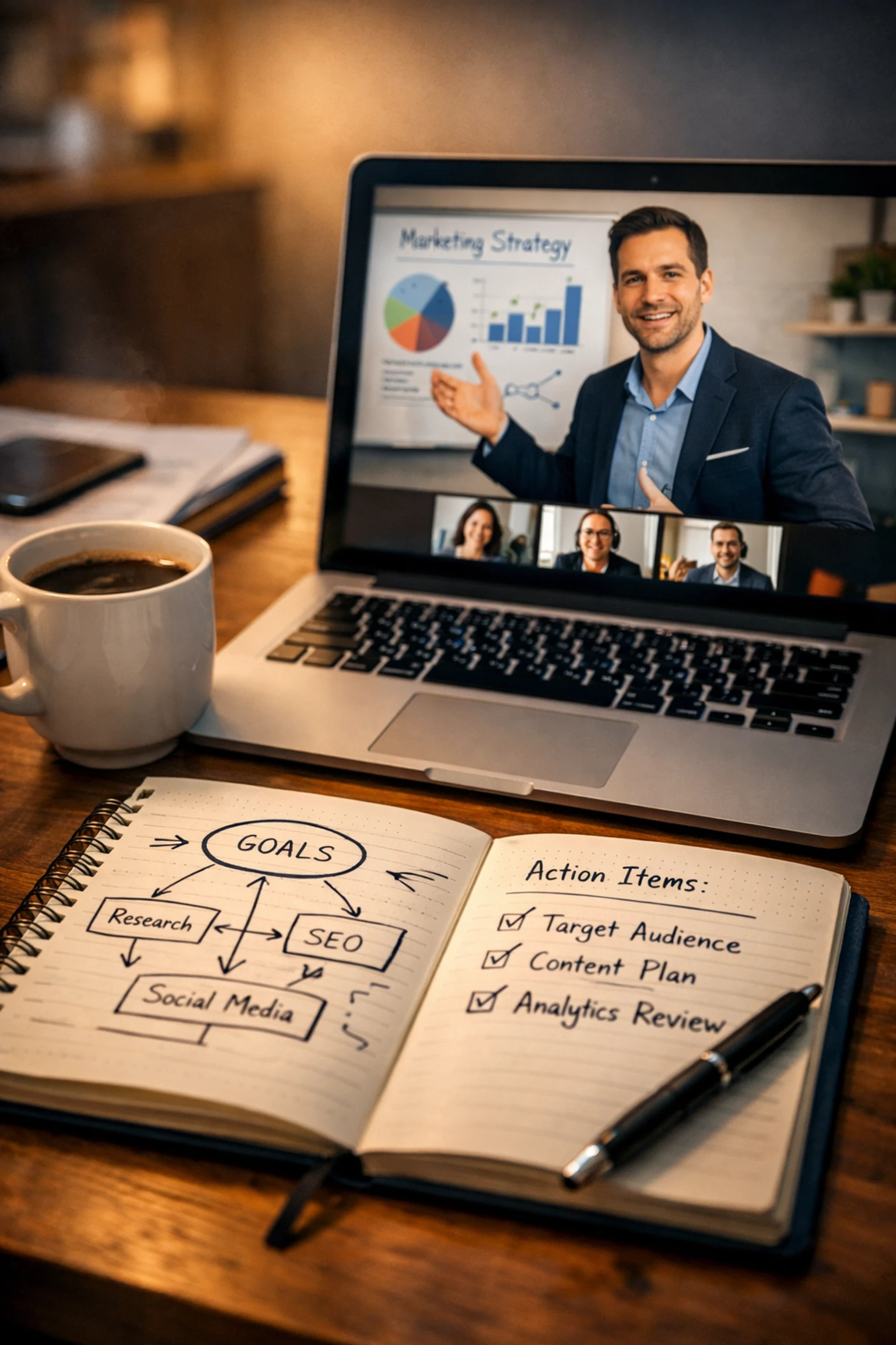 Digital growth diagnostic strategy call session with action plan and marketing roadmap