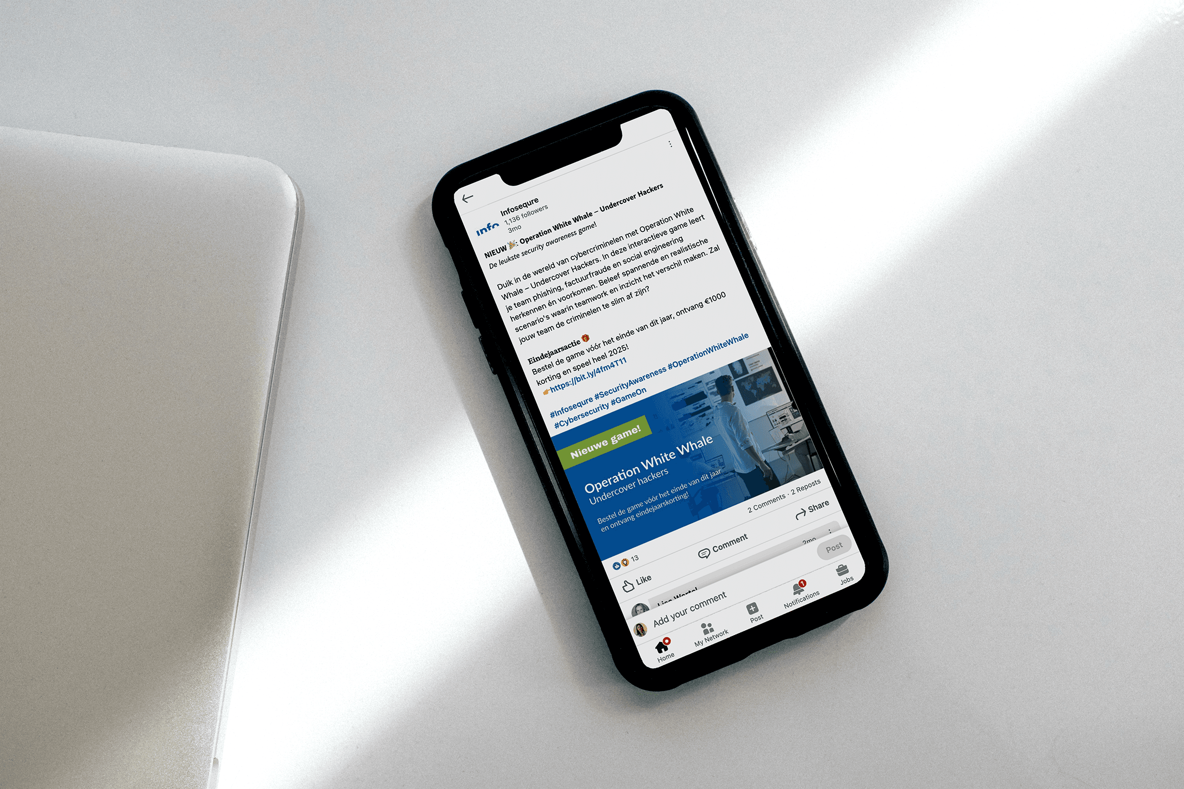 A mockup for iPhone on a table