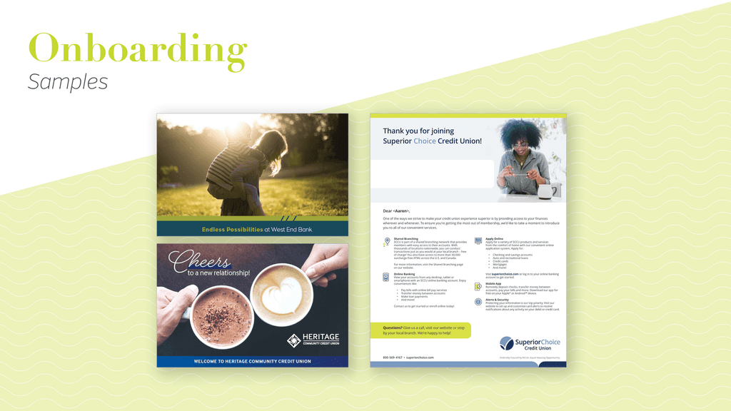 Onboarding samples