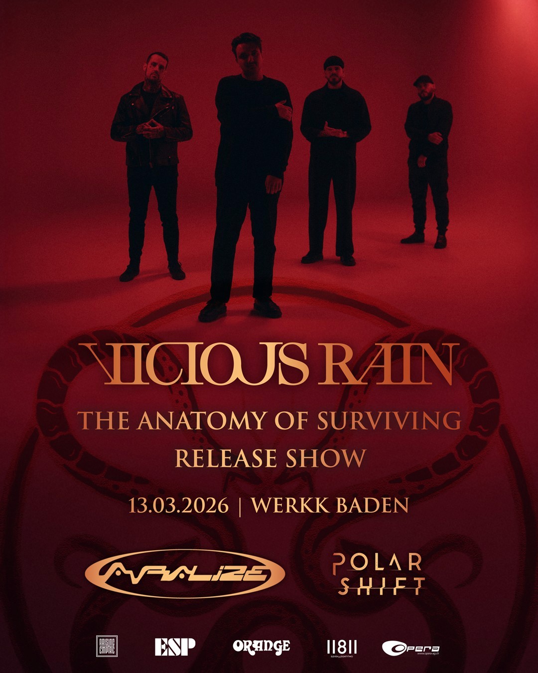 Release show poster for Vicious Rain – The Anatomy of Surviving, 13 March 2026, Werkk Baden