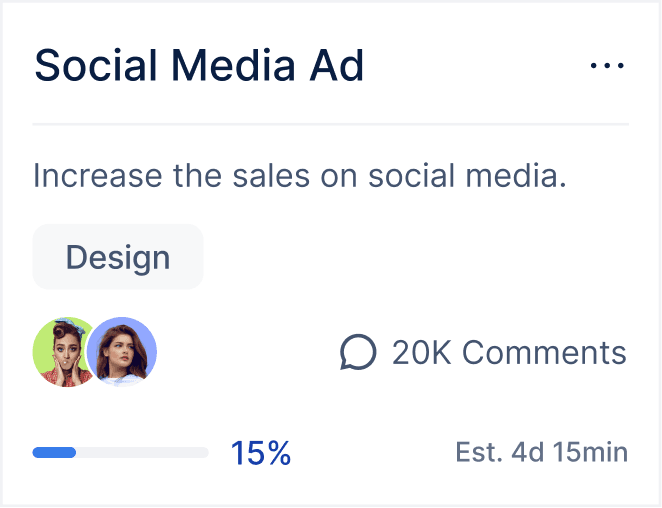 Social media ad promoting increased sales, featuring design elements and comment section with viewer engagement stats.