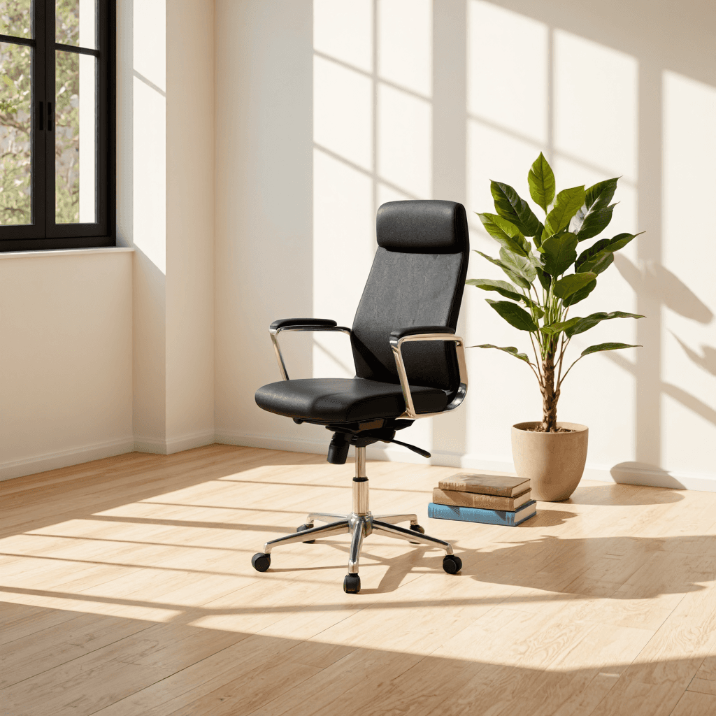 product photography of Modern minimalist office furniture