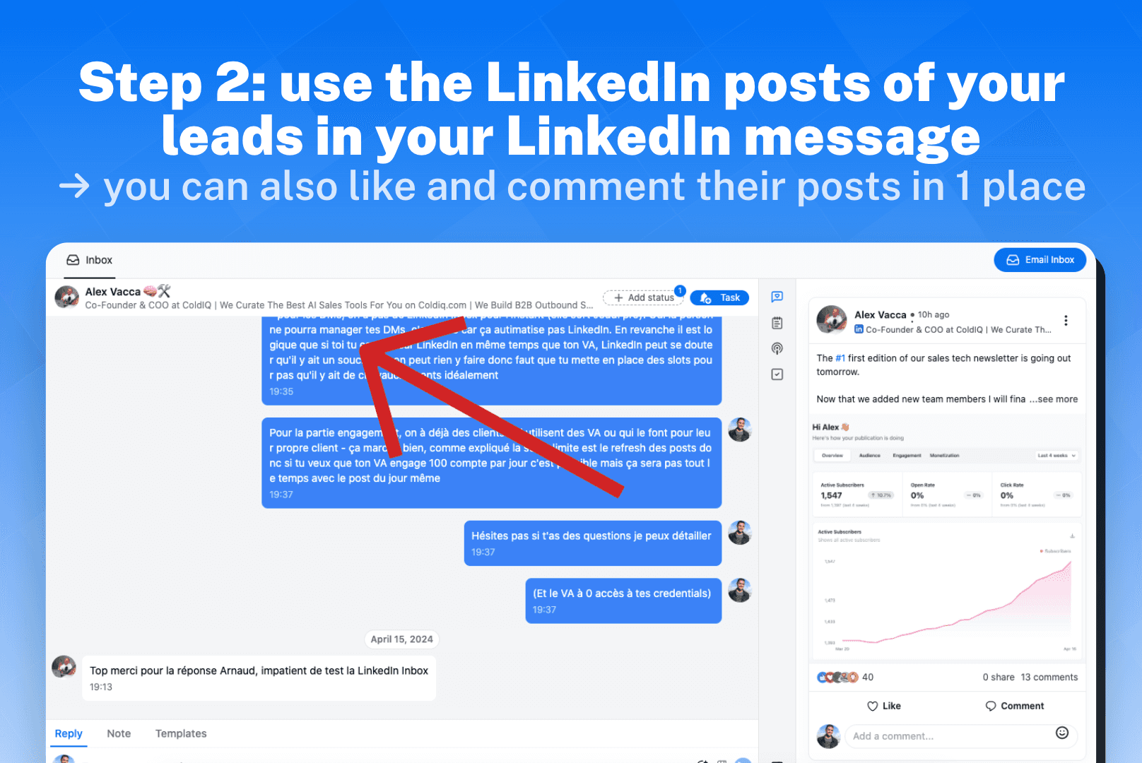 How to send mass DM LinkedIn Sales Navigator step 2 craft message