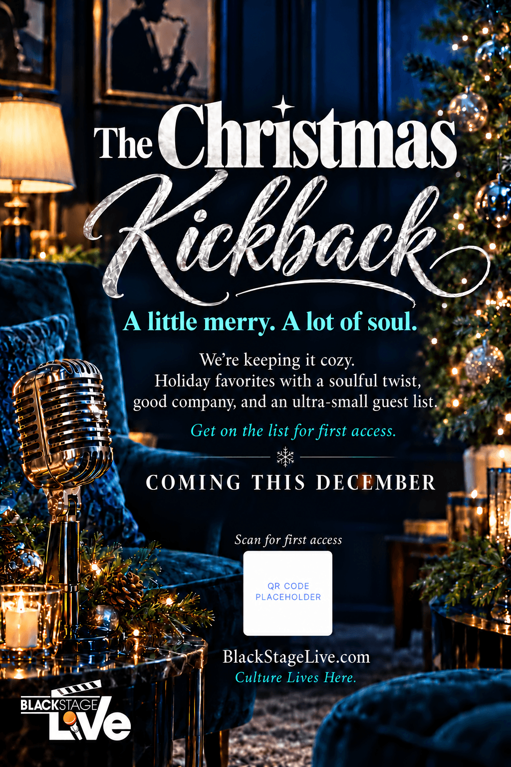 The Christmas Kickback artwork, cropped to omit QR code and footer