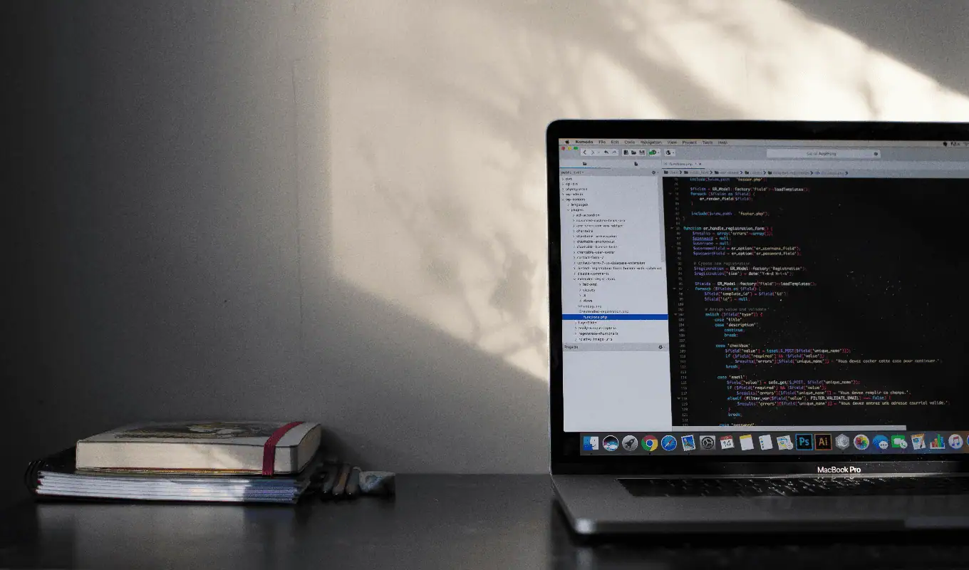 MacBook Pro showing programming language