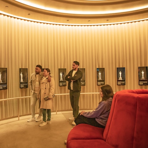 Guests receiving tour in our Oscars gallery.