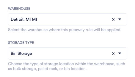 Automated Putaway Rules