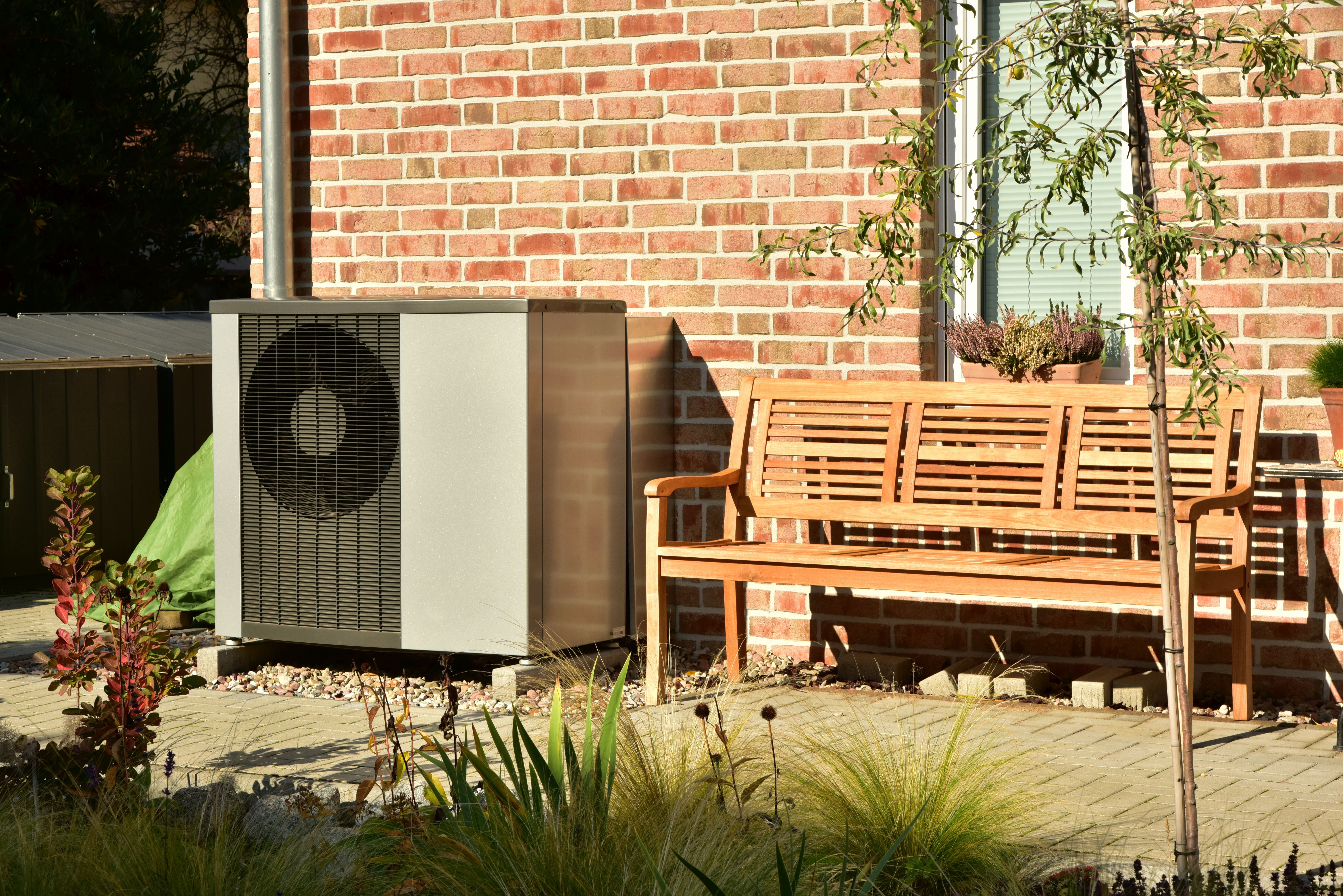 Air Source Heat Pump outside house