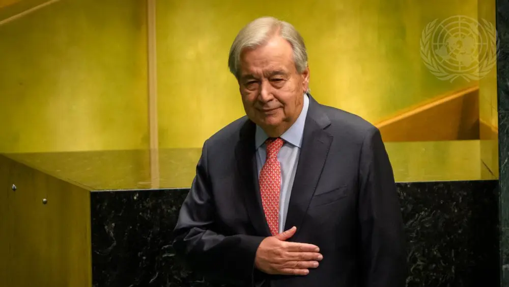U.N. Secretary-General António Guterres after his address to the general debate of the General Assembly’s 81st session in New York City, Sept. 22, 2026. Photo courtesy of Loey Felipe/U.N.