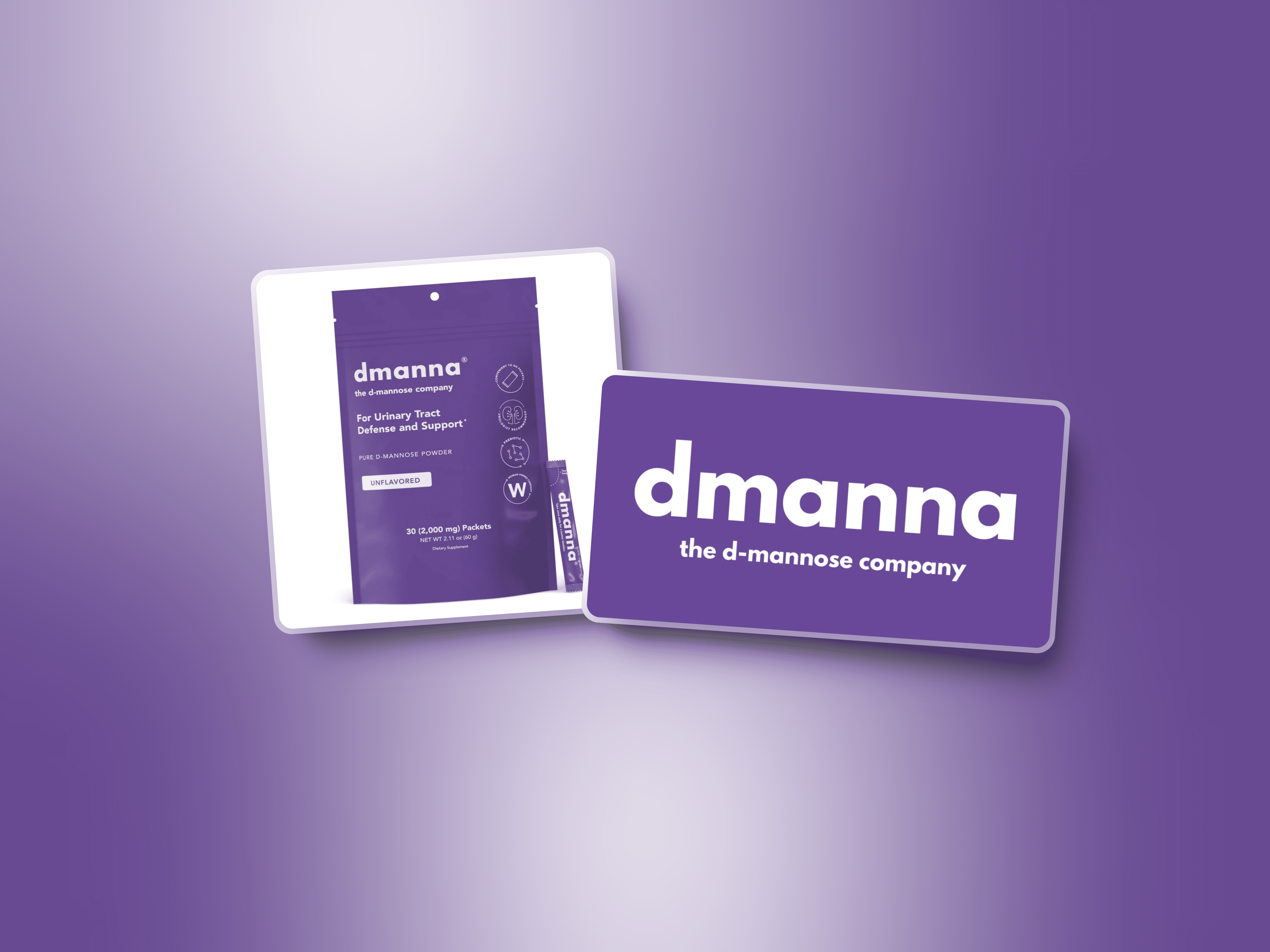 dmanna urinary tract defense and support powder and packets. Unflavored supplement with 20,000 mg packets.