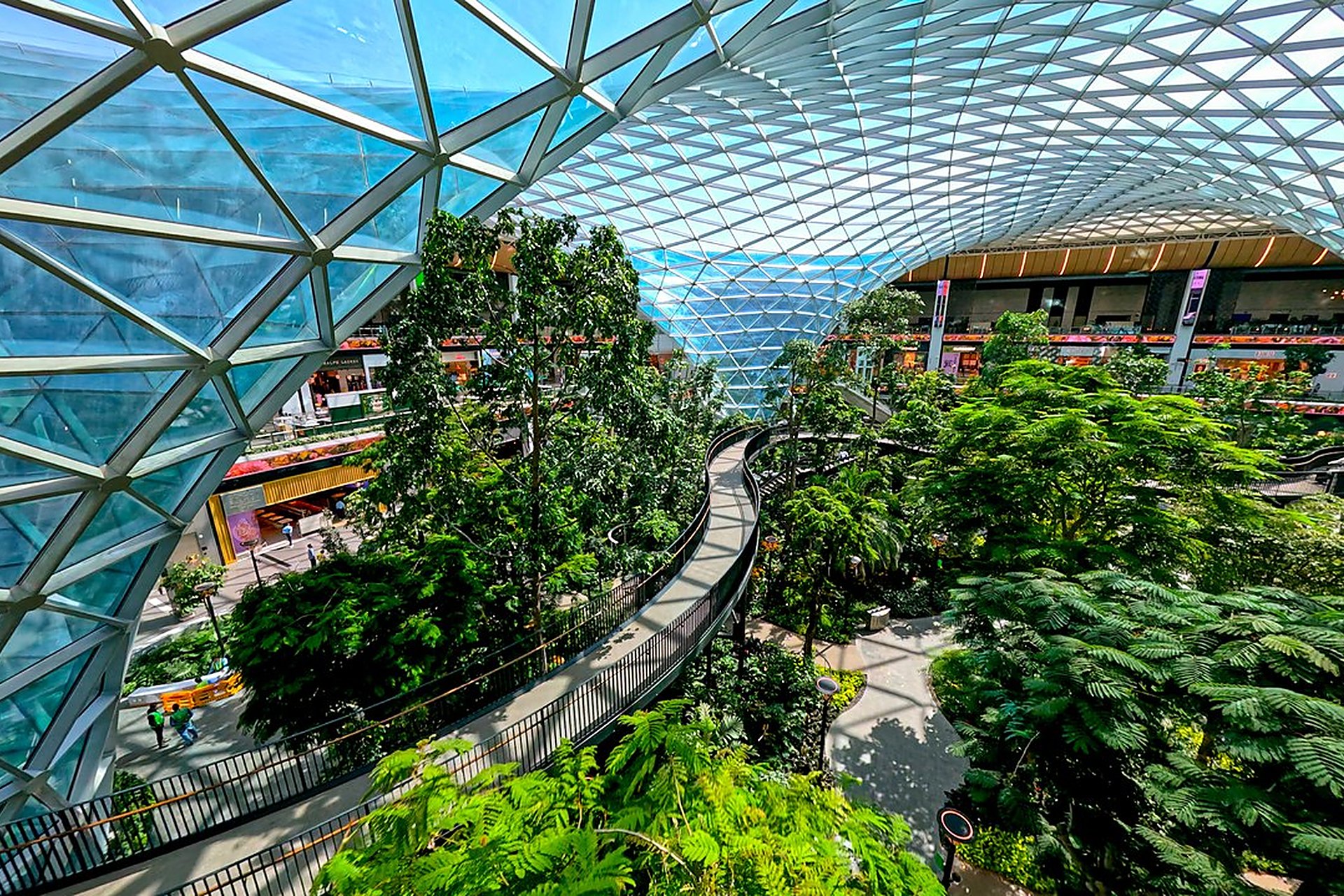La forêt tropicale de l'Orchard, sous la verrière de l'aéroport Hamad International, à Doha, élu meilleur aéroport du monde en 2021, 2022 et 2024
