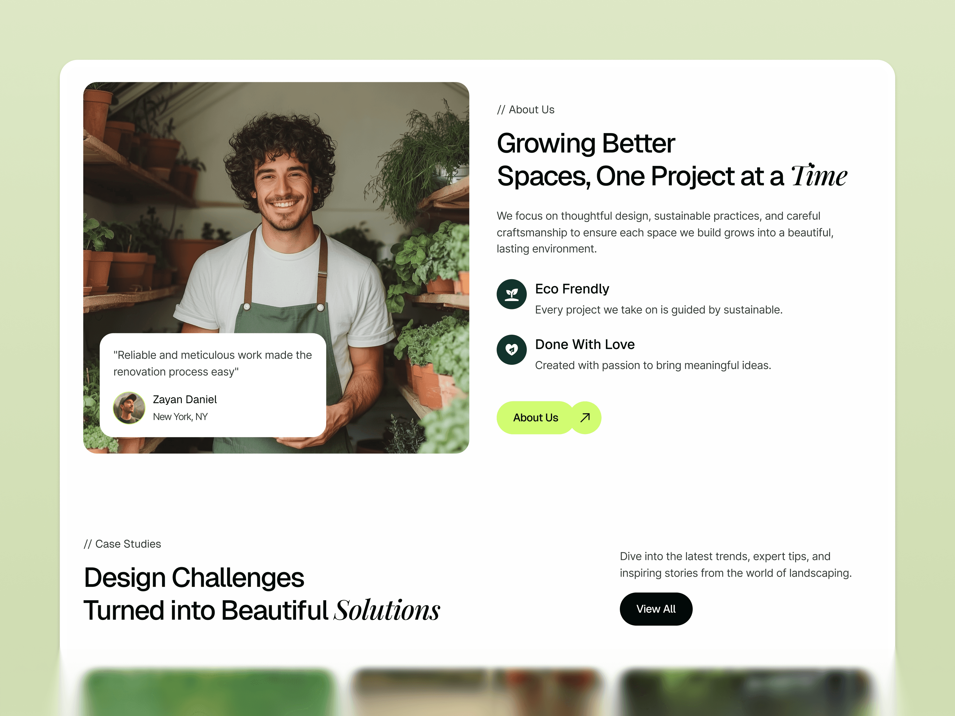 framer landscaping services template