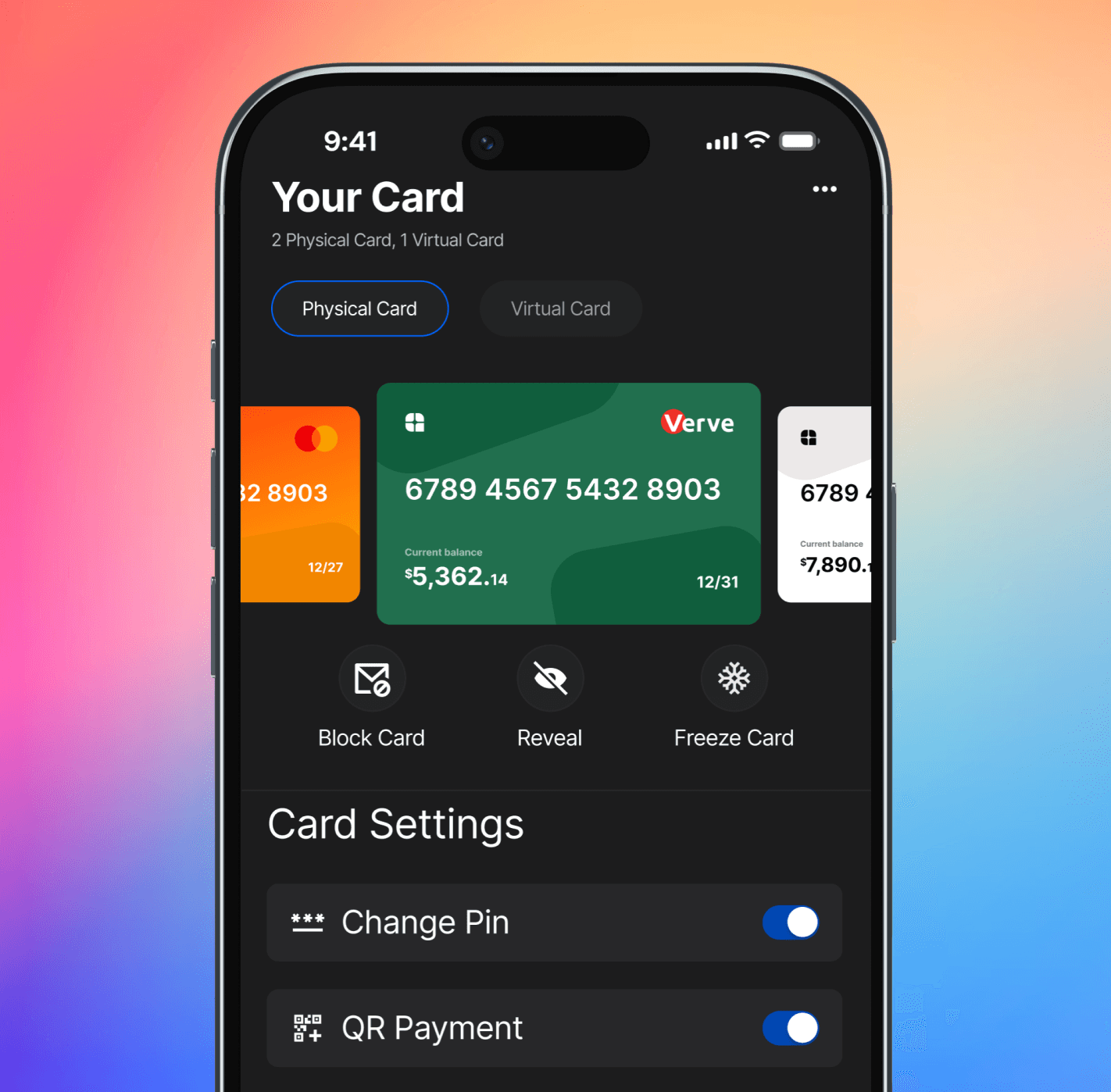 Image of recent transaction card