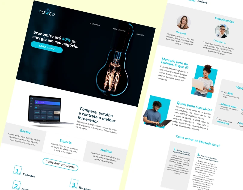 landing page, página de conversão, página de venda, web designer, ux/ui design